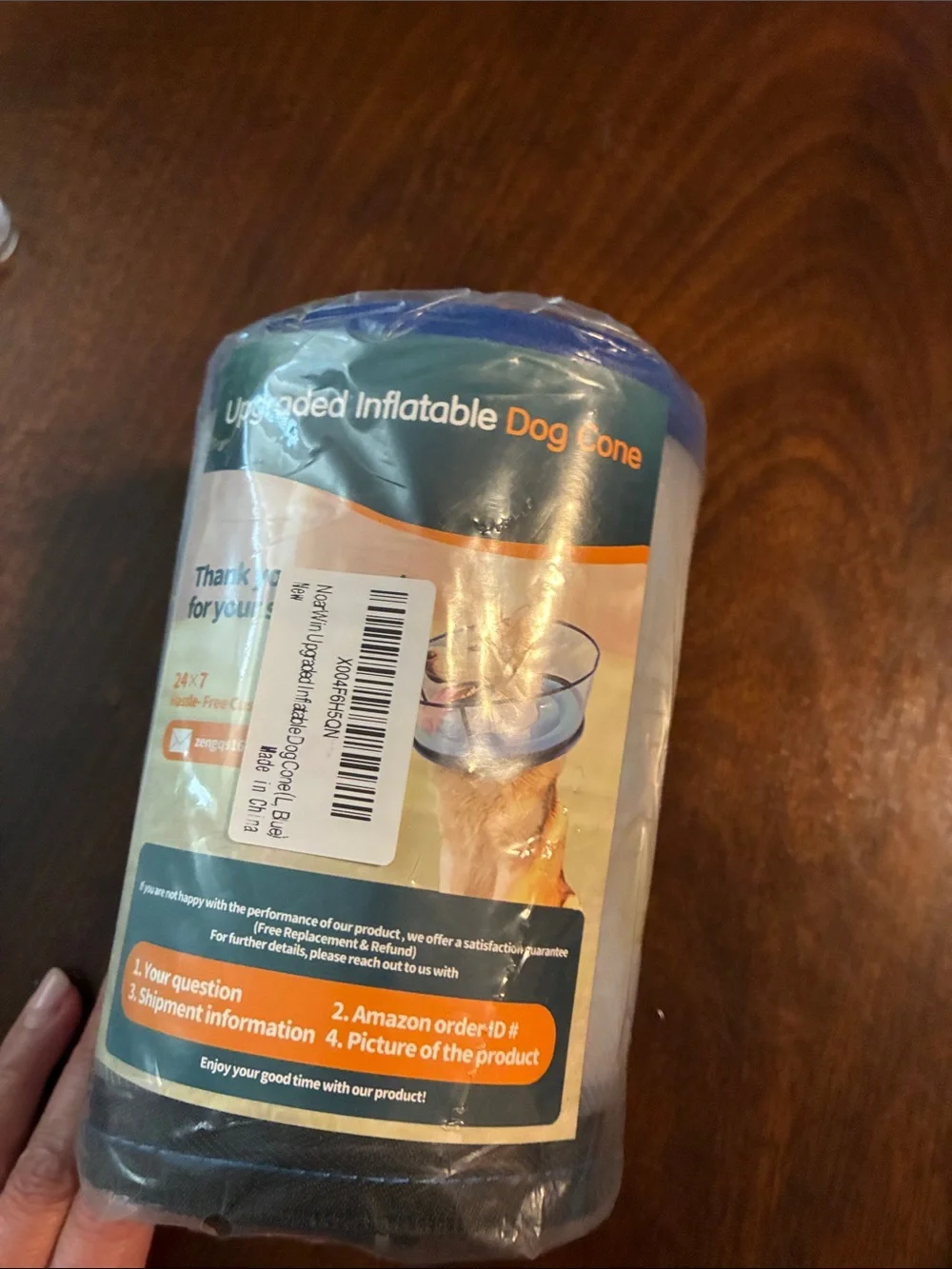 Inflatable Dog Recovery Cone Collar - Blue
